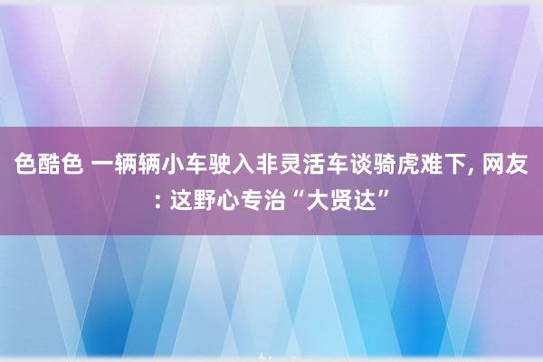 色酷色 一辆辆小车驶入非灵活车谈骑虎难下， 网友: 这野心专治“大贤达”