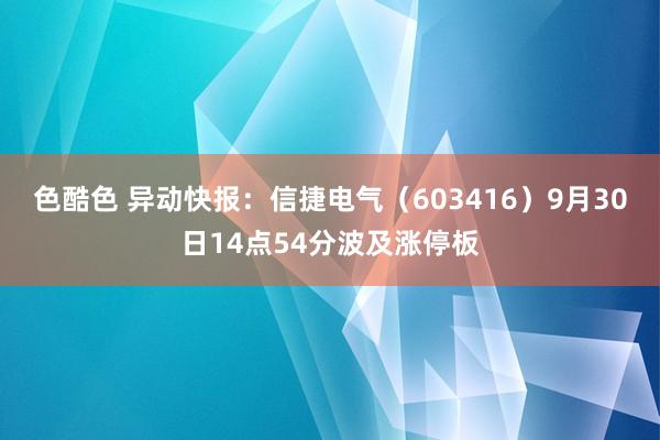 色酷色 异动快报：信捷电气（603416）9月30日14点54分波及涨停板