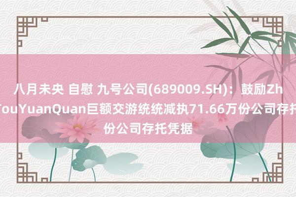 八月未央 自慰 九号公司(689009.SH)：鼓励ZhongTouYuanQuan巨额交游统统减执71.66万份公司存托凭据