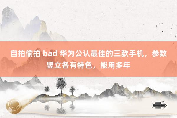 自拍偷拍 bad 华为公认最佳的三款手机，参数竖立各有特色，能用多年