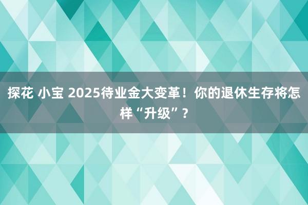 探花 小宝 2025待业金大变革！你的退休生存将怎样“升级”？