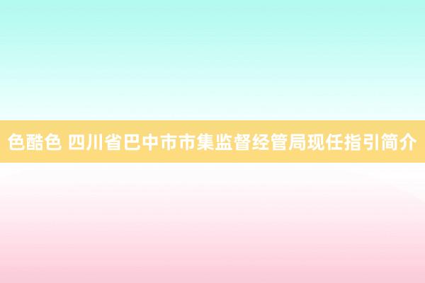 色酷色 四川省巴中市市集监督经管局现任指引简介