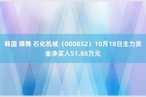 韩国 裸舞 石化机械（000852）10月18日主力资金净买入51.88万元