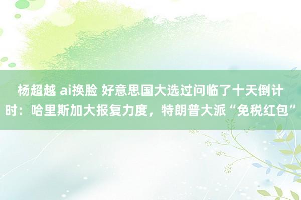 杨超越 ai换脸 好意思国大选过问临了十天倒计时：哈里斯加大报复力度，特朗普大派“免税红包”