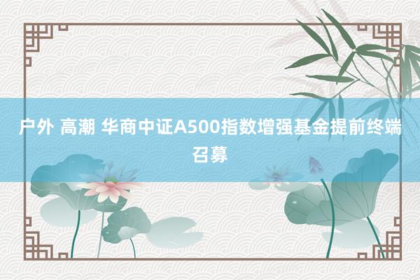 户外 高潮 华商中证A500指数增强基金提前终端召募