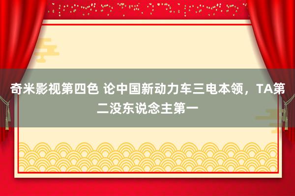 奇米影视第四色 论中国新动力车三电本领，TA第二没东说念主第一