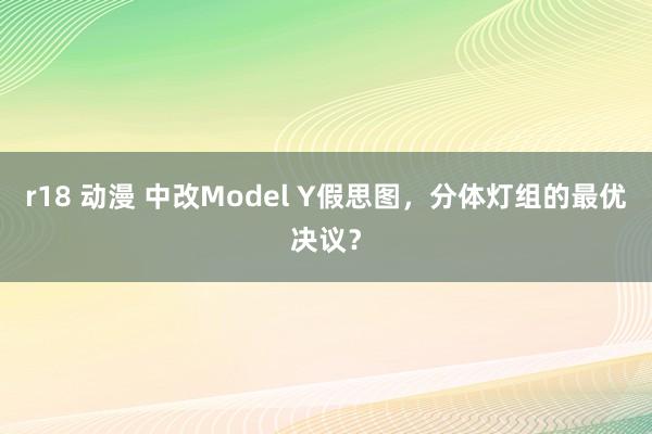 r18 动漫 中改Model Y假思图，分体灯组的最优决议？