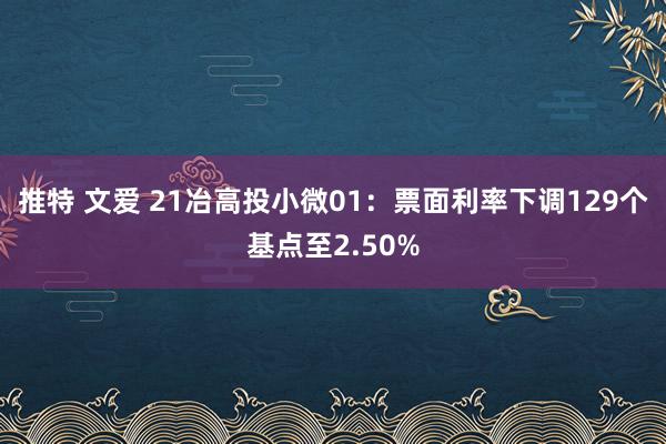 推特 文爱 21冶高投小微01：票面利率下调129个基点至2.50%