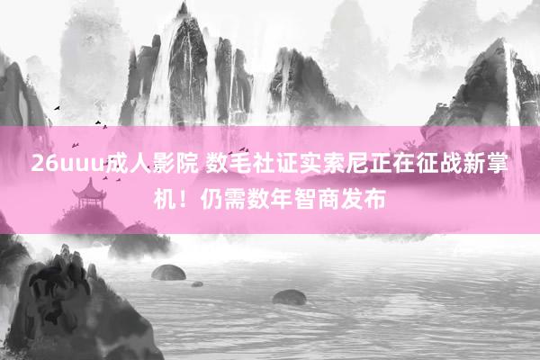 26uuu成人影院 数毛社证实索尼正在征战新掌机！仍需数年智商发布