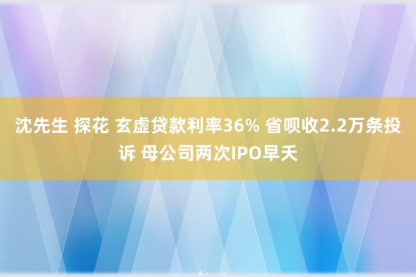 沈先生 探花 玄虚贷款利率36% 省呗收2.2万条投诉 母公司两次IPO早夭