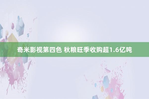 奇米影视第四色 秋粮旺季收购超1.6亿吨