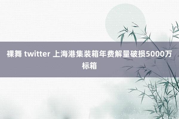 裸舞 twitter 上海港集装箱年费解量破损5000万标箱