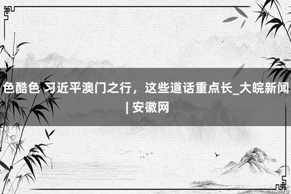 色酷色 习近平澳门之行，这些道话重点长_大皖新闻 | 安徽网