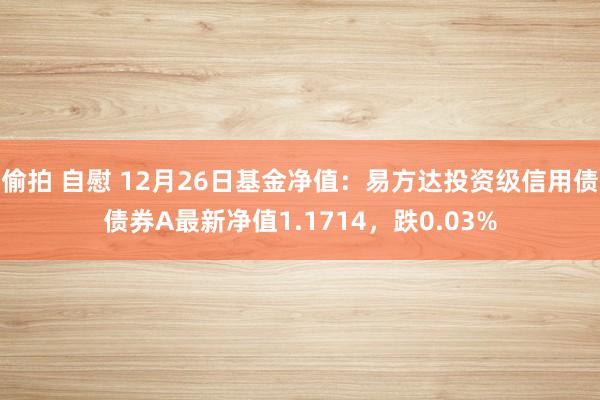 偷拍 自慰 12月26日基金净值：易方达投资级信用债债券A最新净值1.1714，跌0.03%