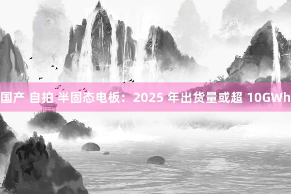 国产 自拍 半固态电板：2025 年出货量或超 10GWh