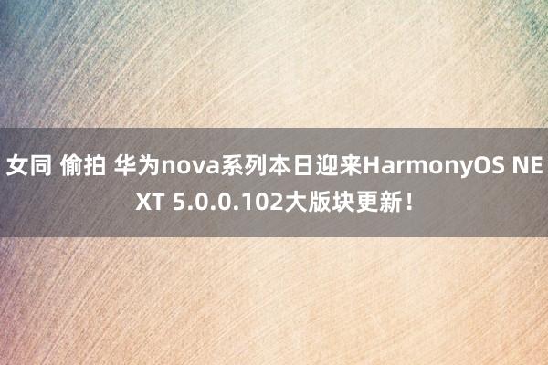 女同 偷拍 华为nova系列本日迎来HarmonyOS NEXT 5.0.0.102大版块更新！