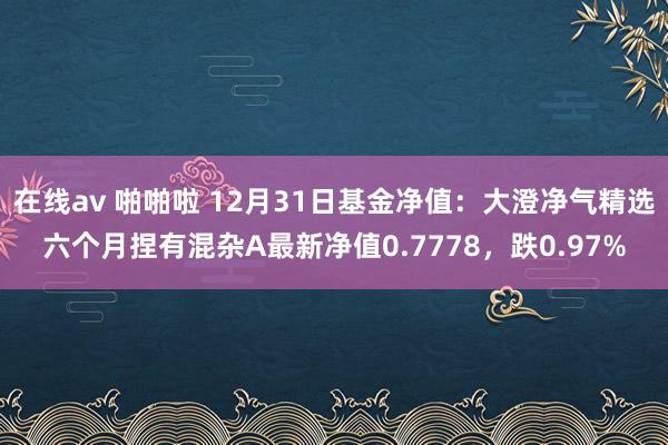 在线av 啪啪啦 12月31日基金净值：大澄净气精选六个月捏有混杂A最新净值0.7778，跌0.97%