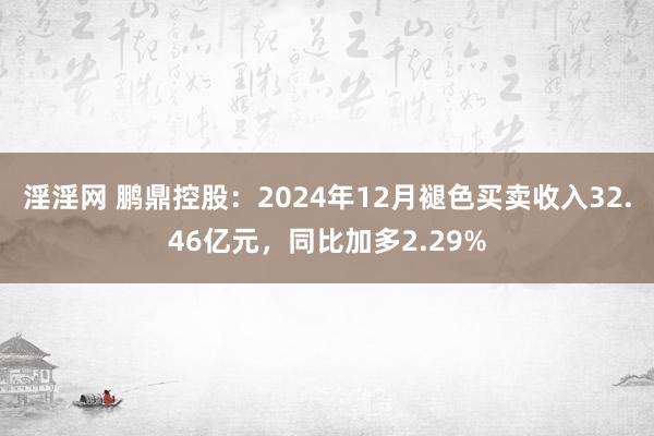 淫淫网 鹏鼎控股：2024年12月褪色买卖收入32.46亿元，同比加多2.29%