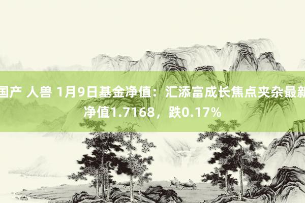 国产 人兽 1月9日基金净值：汇添富成长焦点夹杂最新净值1.7168，跌0.17%