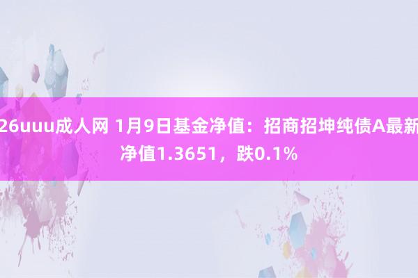 26uuu成人网 1月9日基金净值：招商招坤纯债A最新净值1.3651，跌0.1%