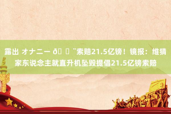 露出 オナニー 🚨索赔21.5亿镑！镜报：维猜家东说念主就直升机坠毁提倡21.5亿镑索赔