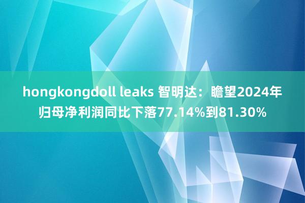 hongkongdoll leaks 智明达：瞻望2024年归母净利润同比下落77.14%到81.30%